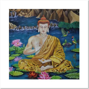 Buddha on the lake Posters and Art